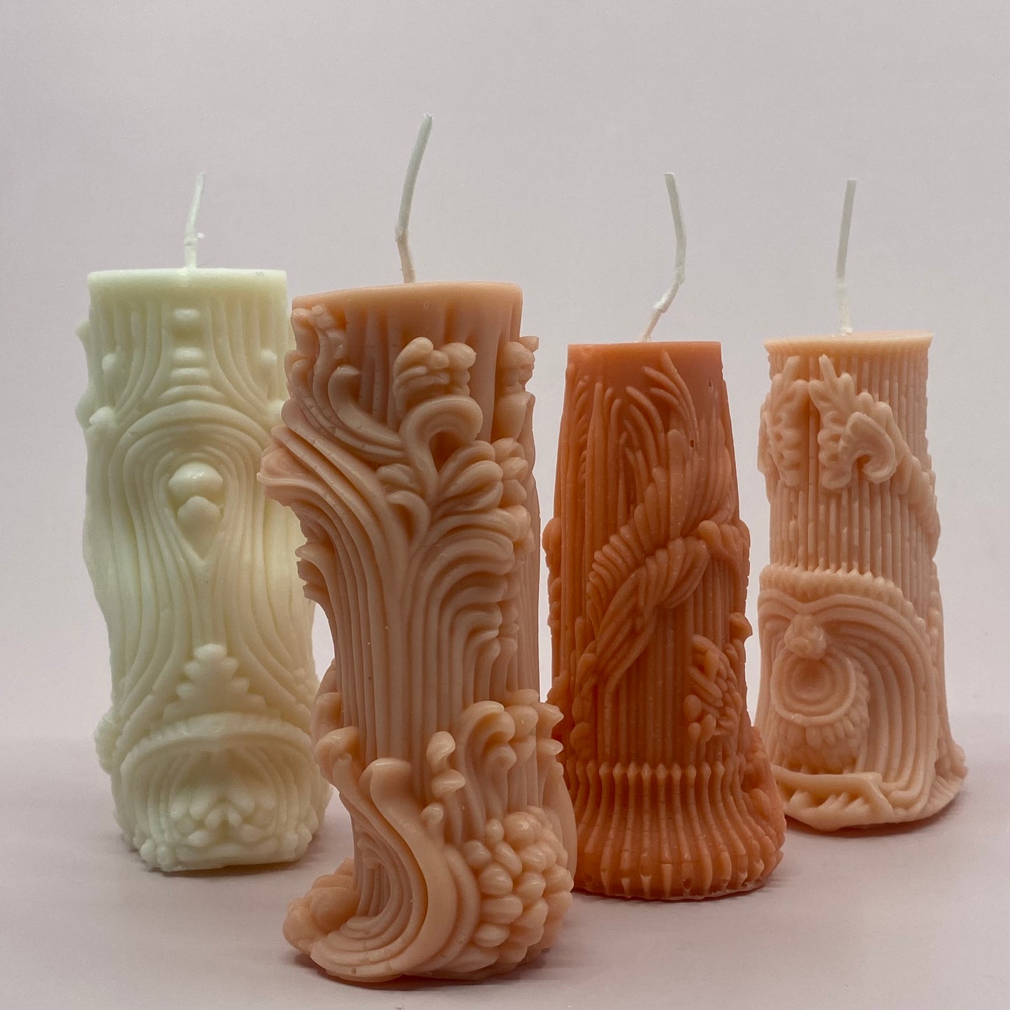 Column Soy Wax Candle Set - 4Pcs