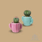 Ceramic Cactus Plant Pot - 1 Pc