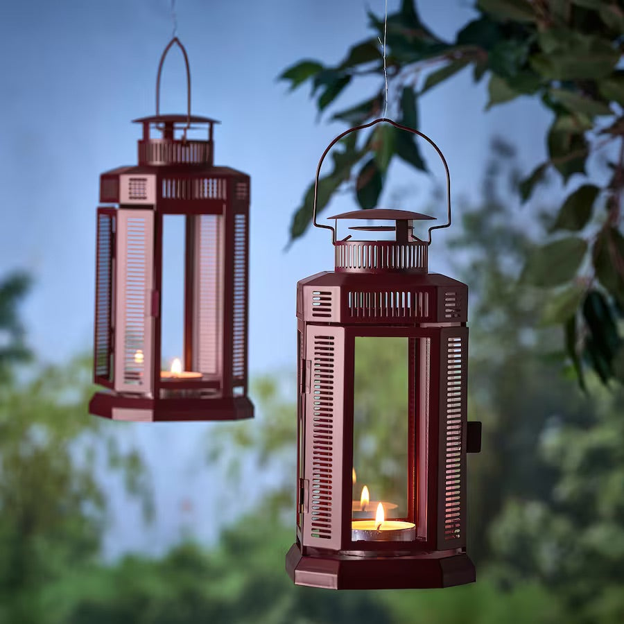 Maroon Art Deco Lantern