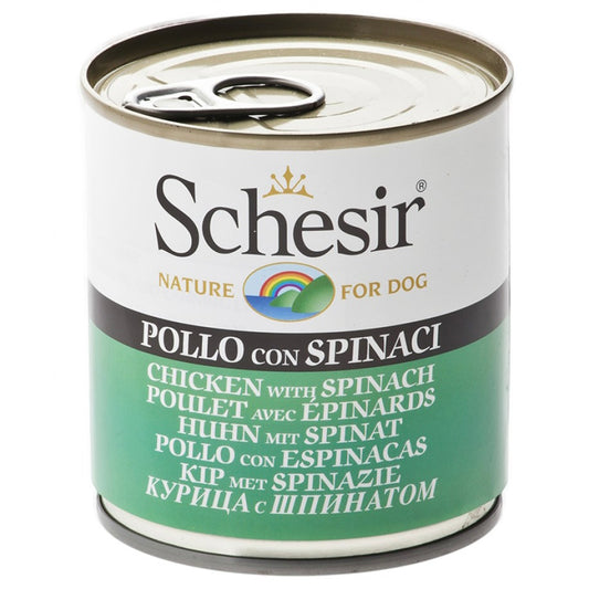 Schesir Dog Can Chicken Spinach 285g