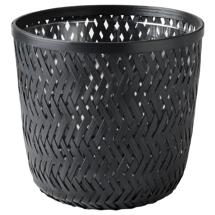 Lightweight Black Bamboo Plant Pot