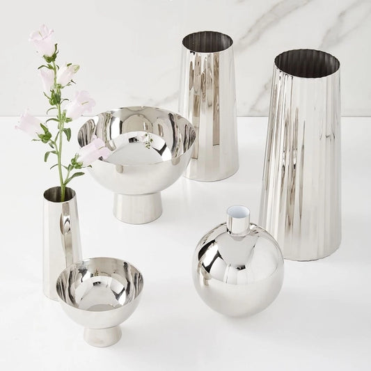 Foundations Metal Vases - Nickel