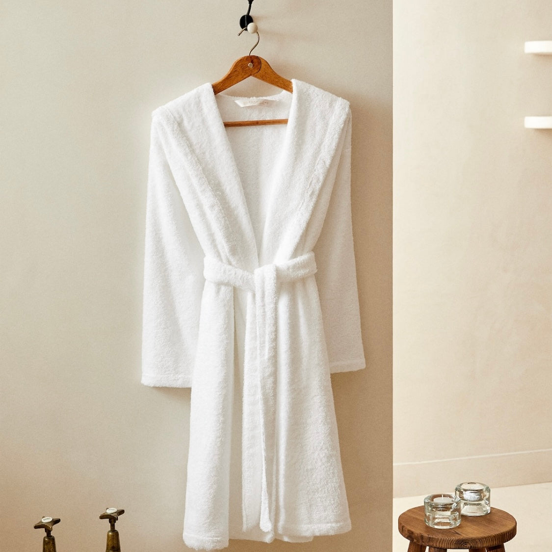 Basic Cotton Hooded Bathrobe