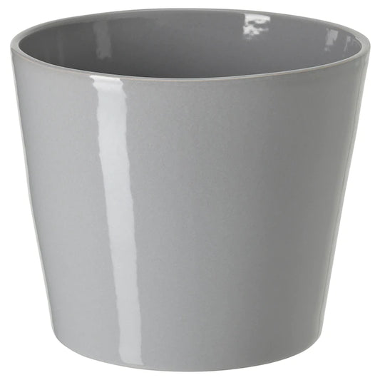 Glazed Grey Minimal Plant Pot