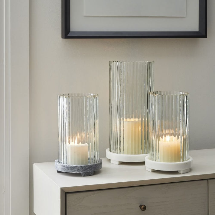 Marble & Fluted Glass Lanterns