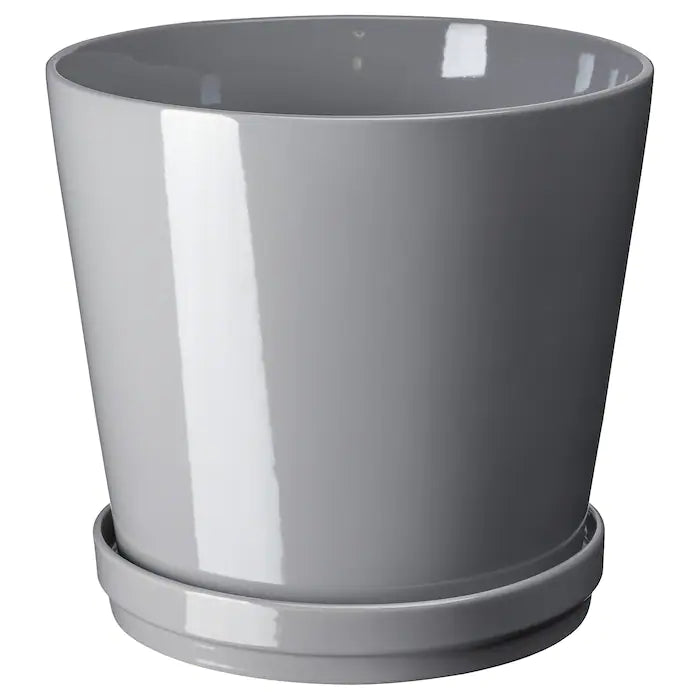 Grey Glazed Plant Pot