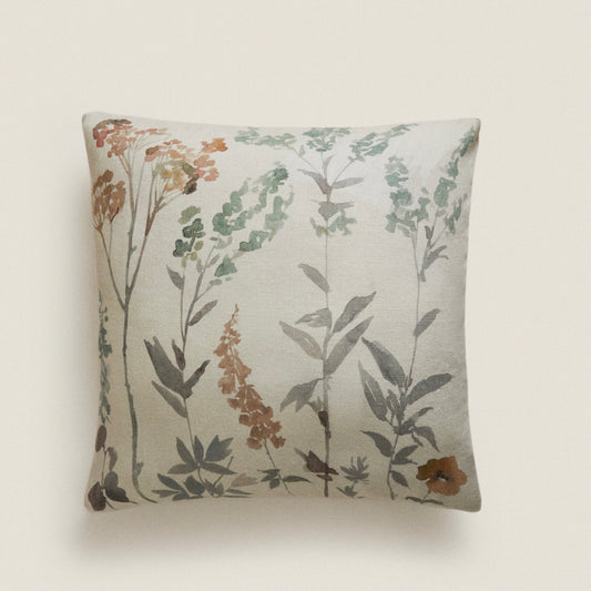 Soft Floral Print Cushion