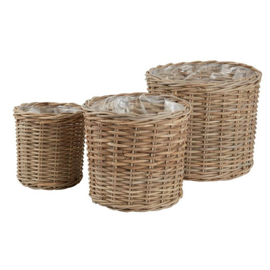 Rattan 3 pcs Planters