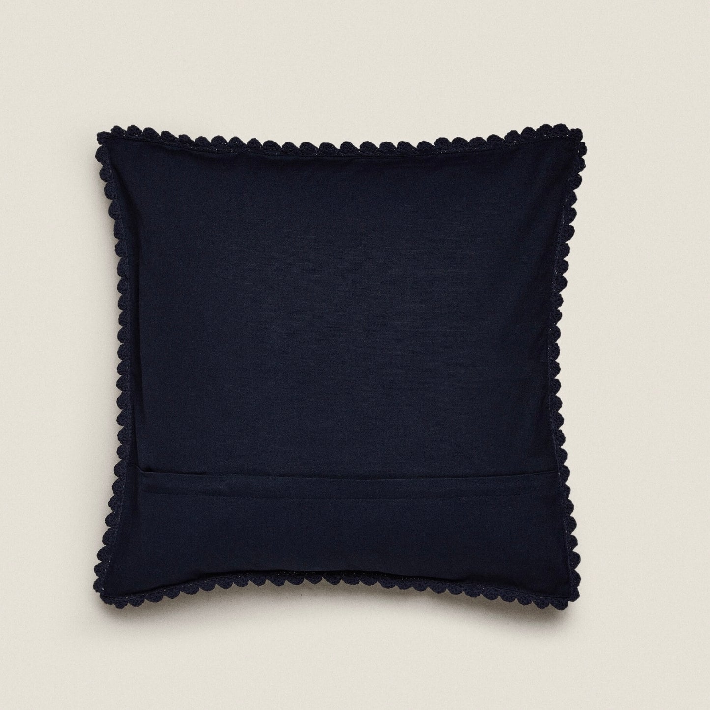 Crochet Navy Cushion