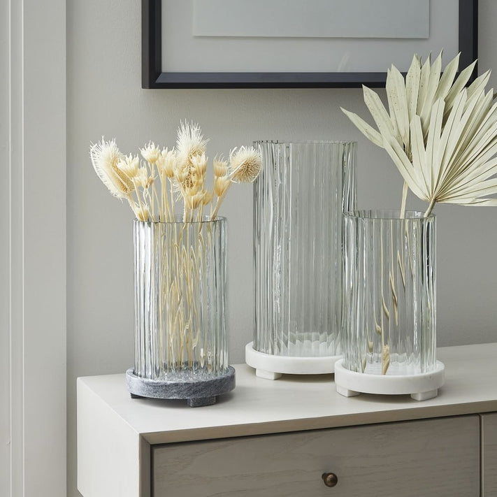 Marble & Fluted Glass Lanterns