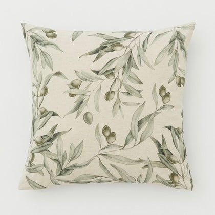 Linen-blend Olive Cushion