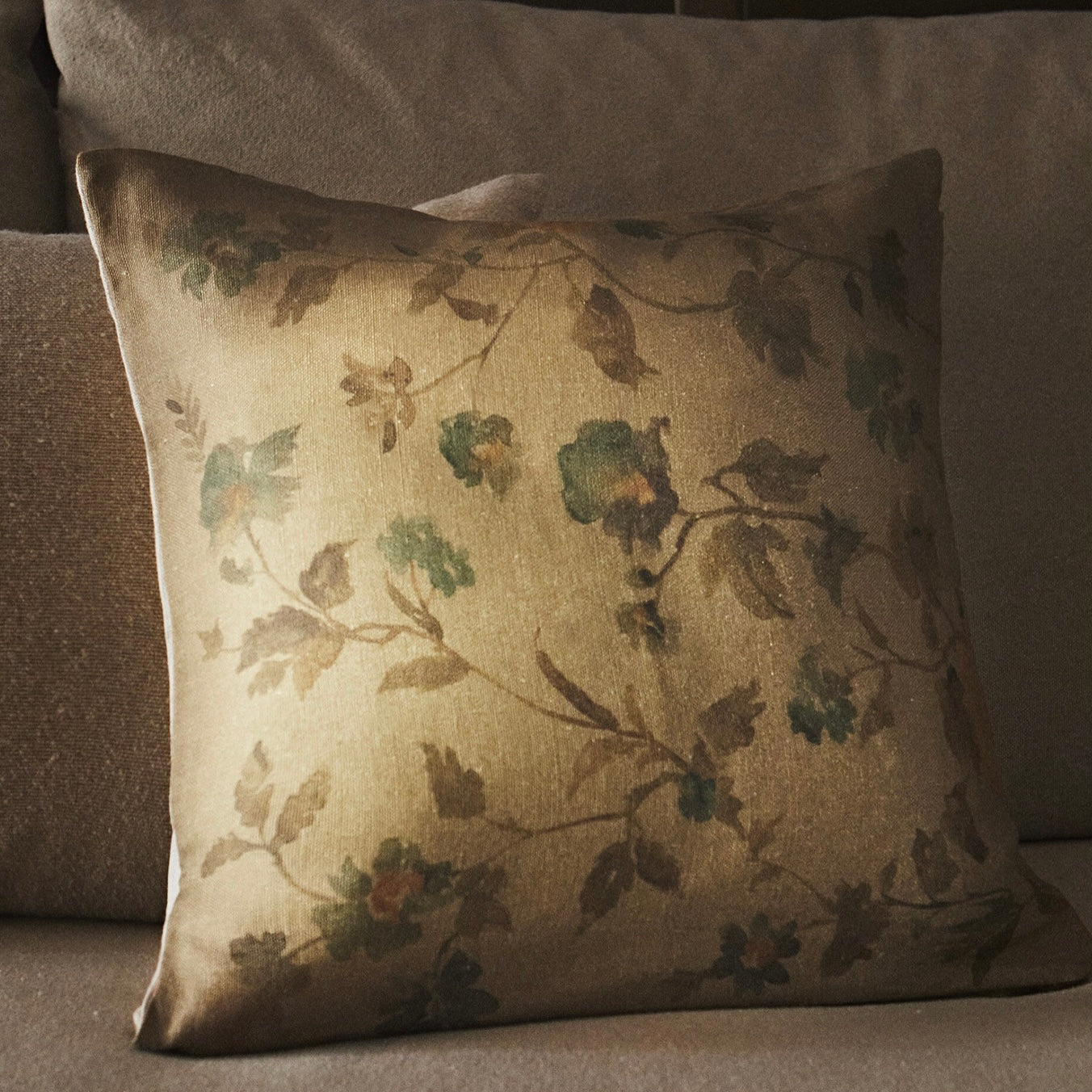 Soft Floral Print Cushion