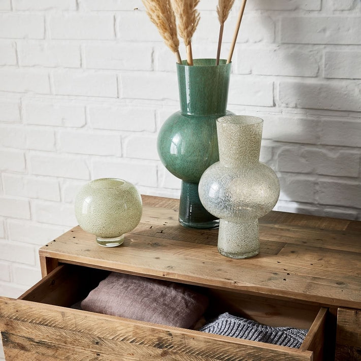 Jade Colored Glass Vases