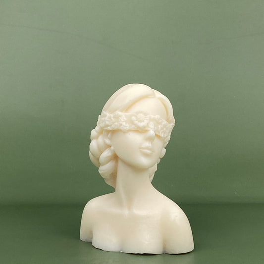 Floral Blindfolded Girl Soy Wax Candle