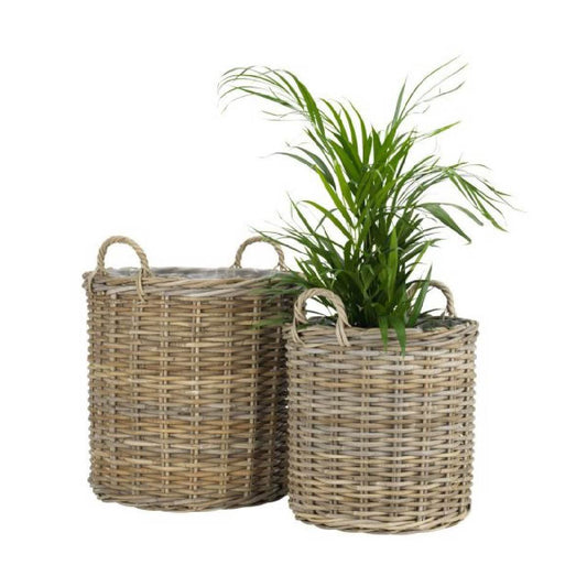 Rattan 2 Set Basket Planter