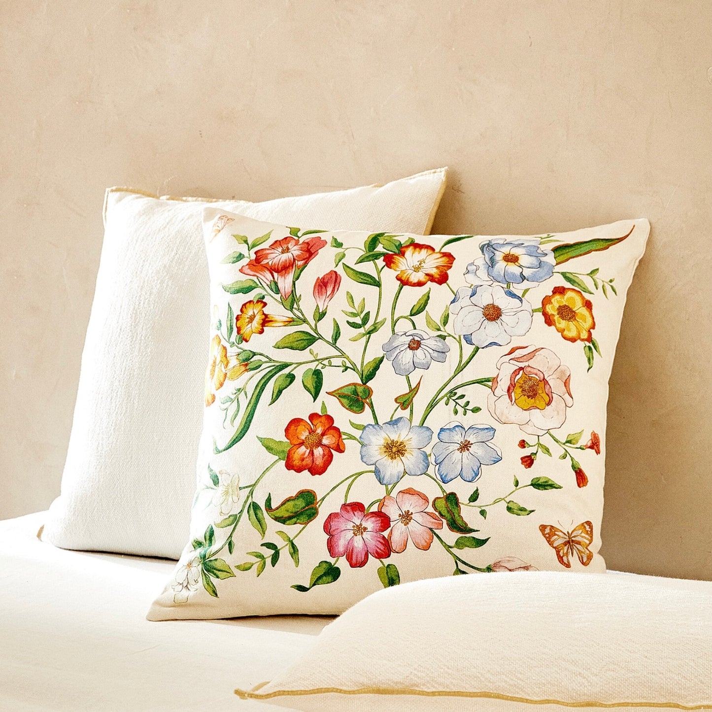 Canvas Floral Cushion