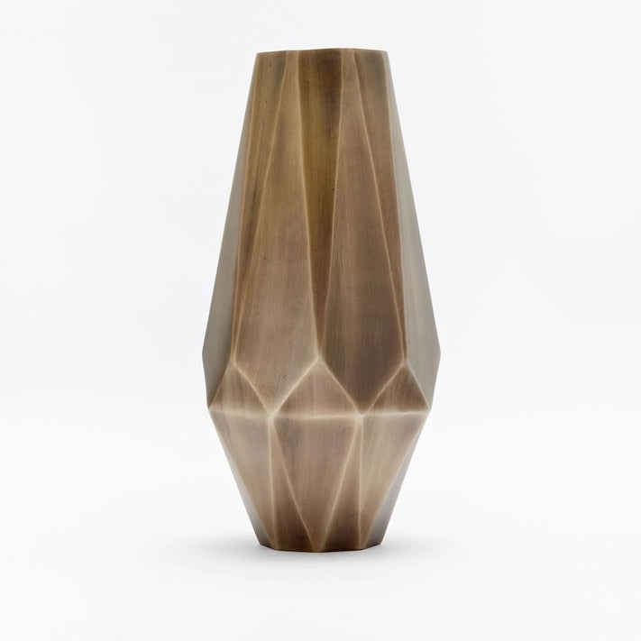 Faceted Metal Vases