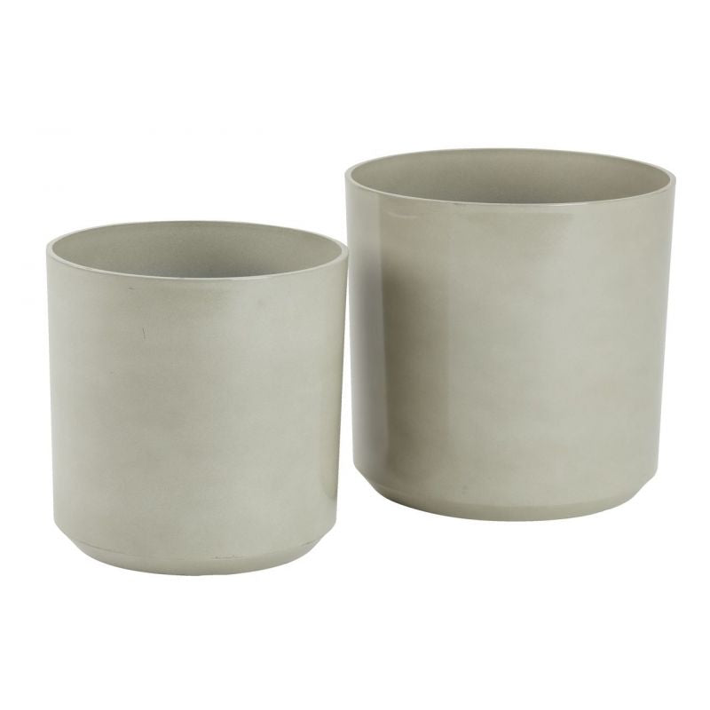 2 pcs Khaki Plant Pots