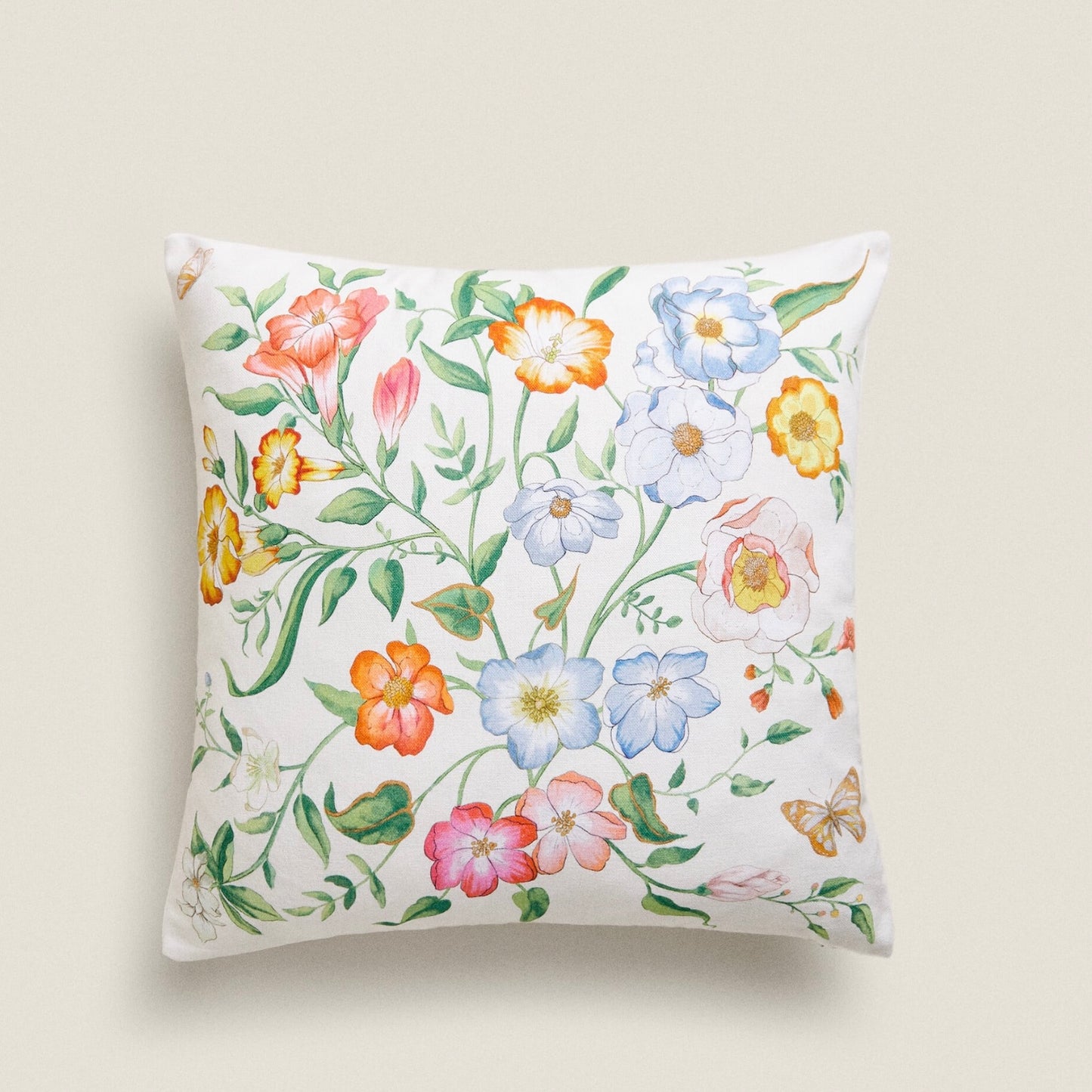 Canvas Floral Cushion