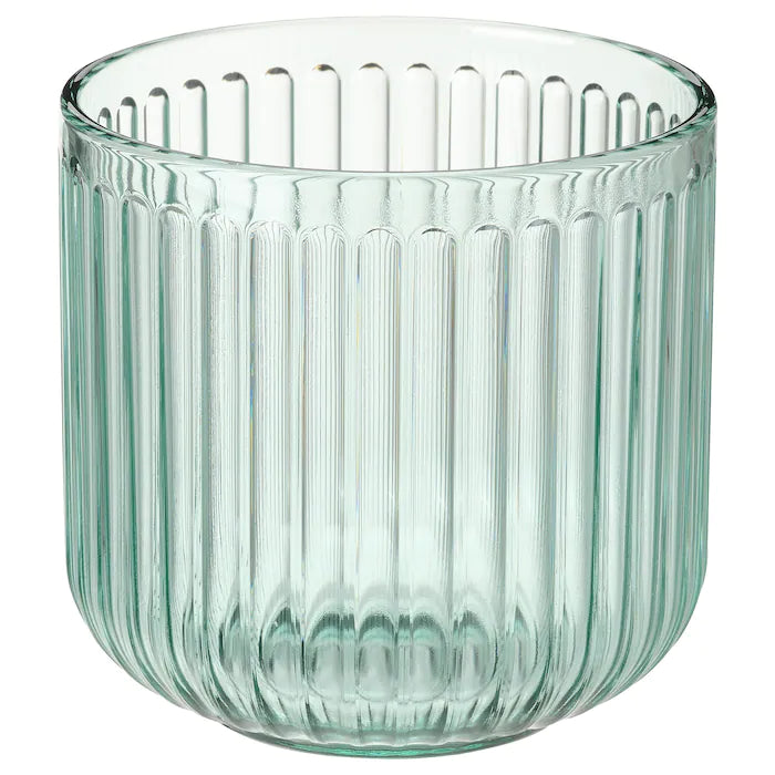 Glass Grooved Plant Pot