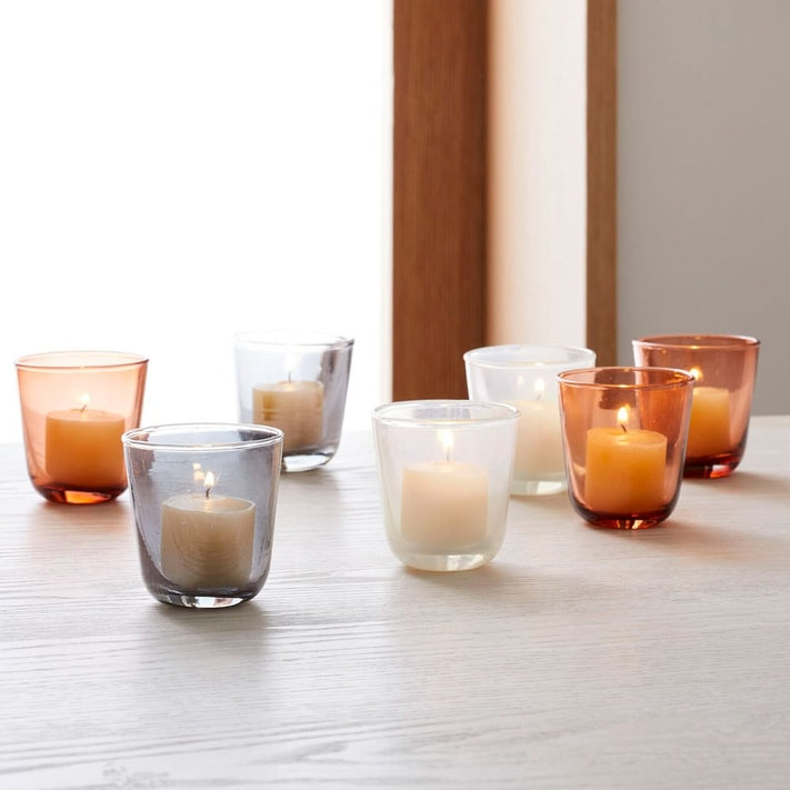 Colored Glass Votive Candles (Set of 5)