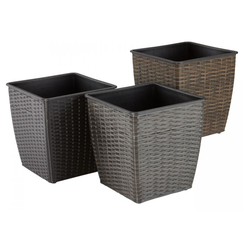 Black Brown Square Planter