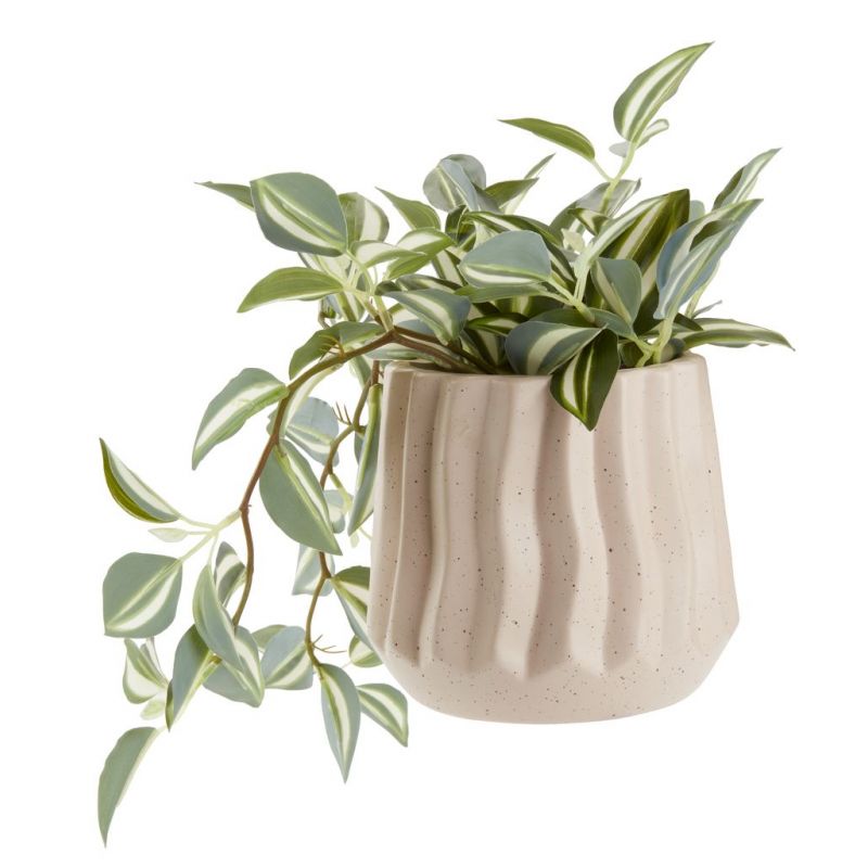 Taupe Waved Plant Pot