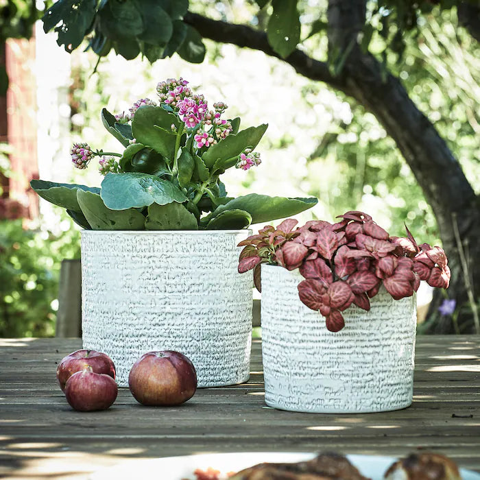 Textured Glazed Plant Pot