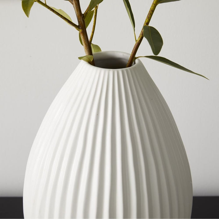 Sanibel Textured Ceramic Vases - White